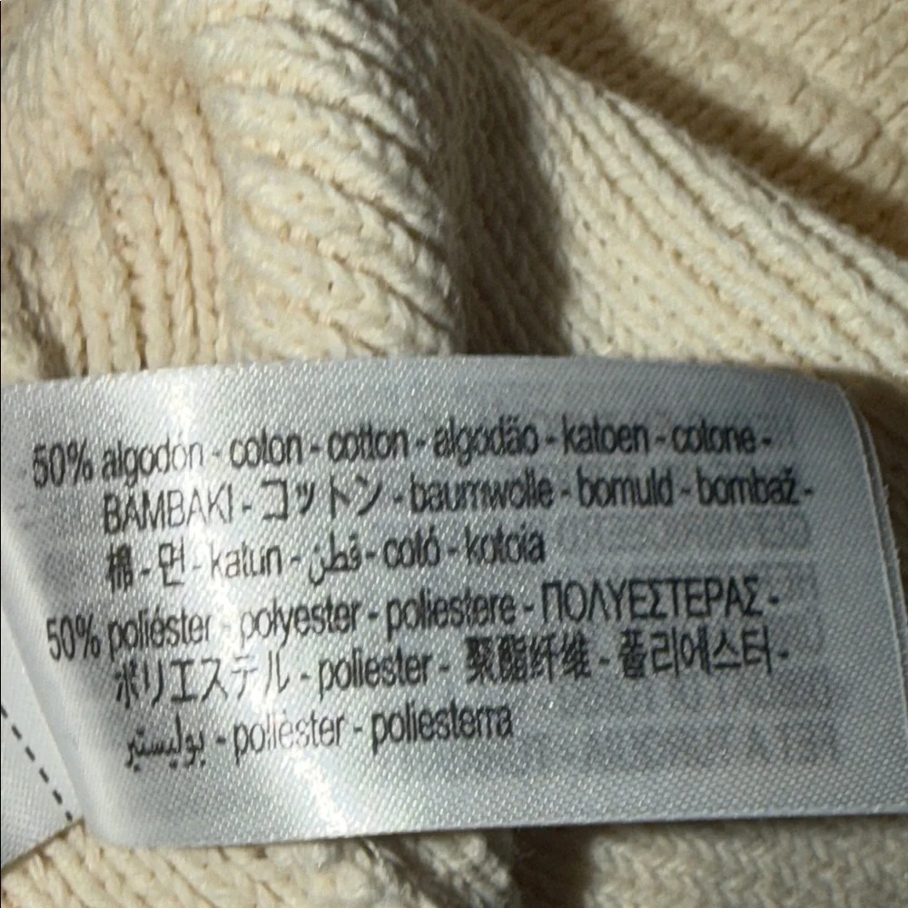 🆕 Zara Knit Cardigan With Contrast Topstitching in Cream - Picture 10 of 13
